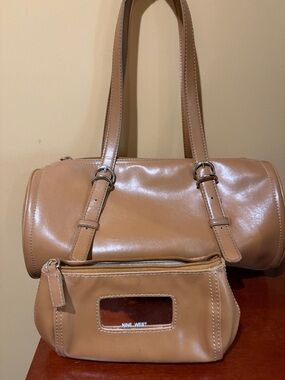 Nine West Y2K Caramel Tan Shoulder Bag with Matching Pouch
